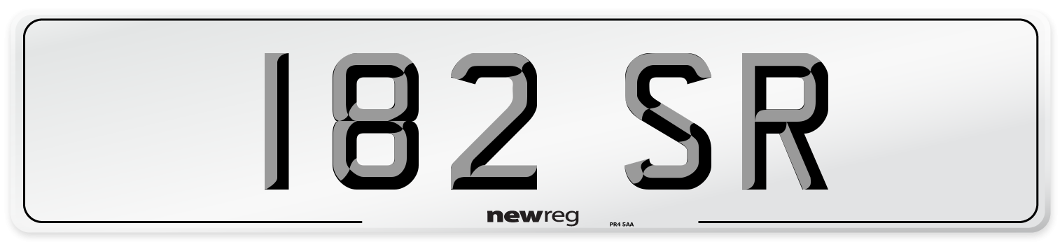 182 SR Number Plate from New Reg